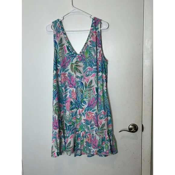 Lilly Pulitzer Camila Dress Resort White Toucan Do It Better Print Size XXL - Picture 7 of 11